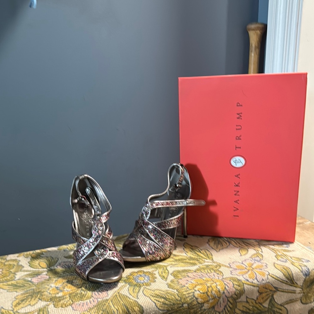 Ivanka Trump Silver Stiletto Heels